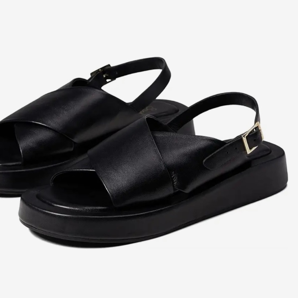 Seychelles black leather sandals